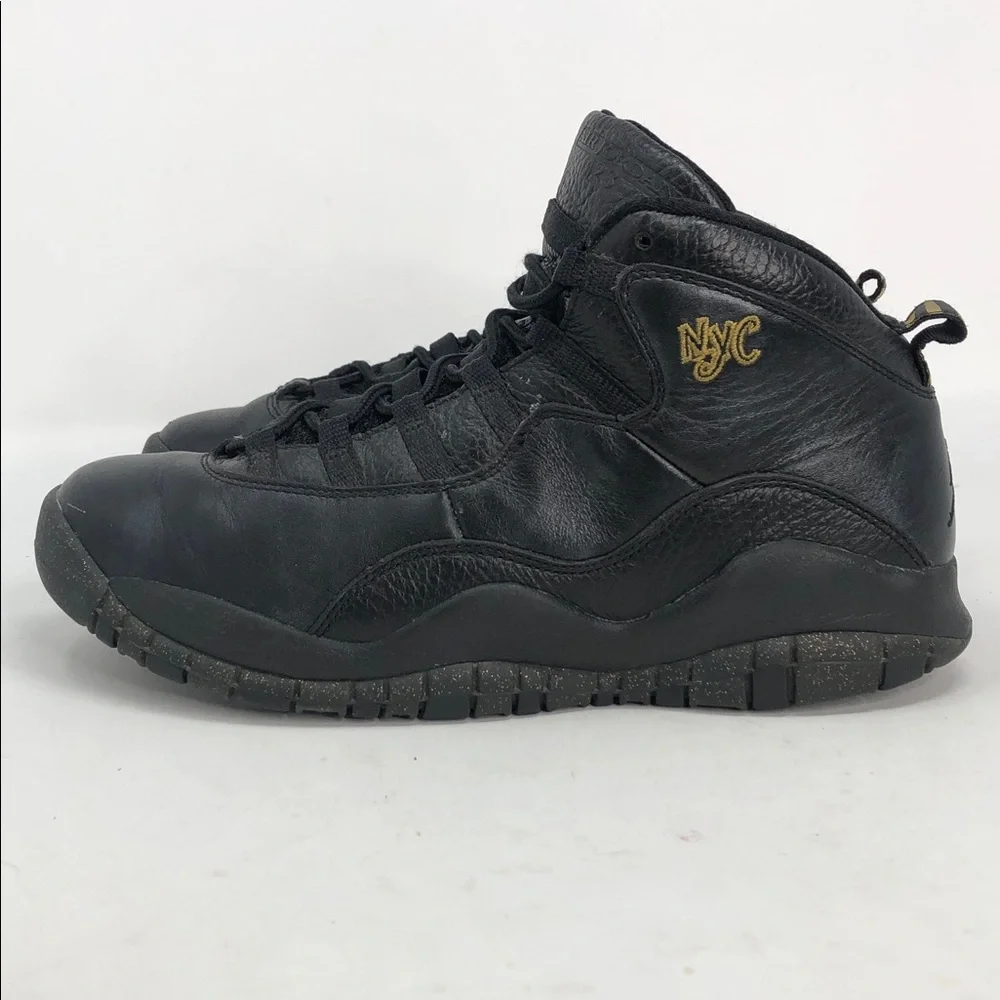 Air Jordan 10 Retro NYC Black Gold (GS) 310806-012 Youth Sneakers - Size 6.5Y